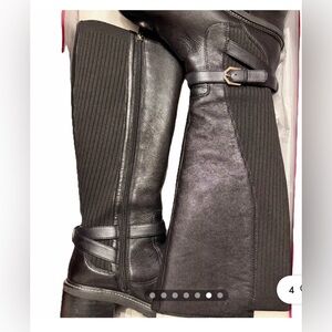 Vince Camuto Kestala Riding Boot Knee‎ High Stretch Black 7 1/2 Women's New